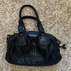 Chic Dark blue Leather Handbag